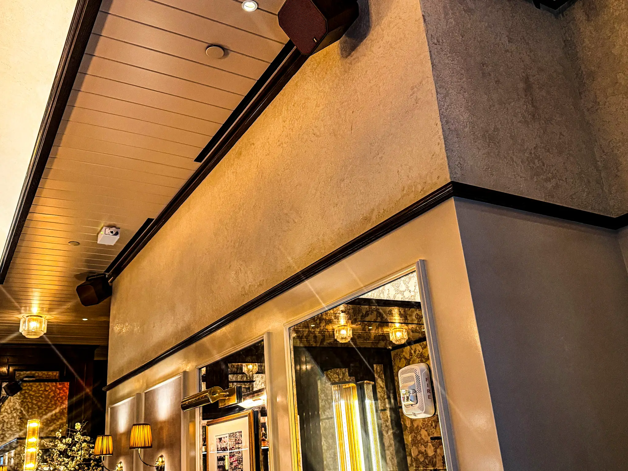 Carver Steak — polished plaster coffered ceiling